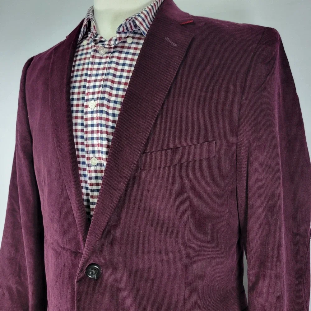 U.S POLO ASSN Men's Sport Coat Blazer‎ Two Button Burgundy Corudory 44R